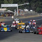 Ken Smith leads the Formula 5000 field at the Skope Classic