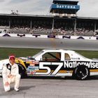 Jody Ridley poses with his Ford Thunderbird prior to the 1986 Daytona 500