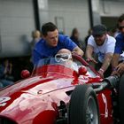 Sir Stirling Moss at the 2014 Silverstone Classic in a Maserati 250F