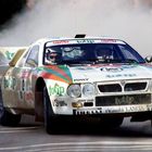 Miki Biasion rallying the mid-engined Lancia 037
