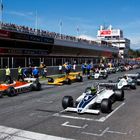 Masters Historic F1 cars line on the grid at Barcelona